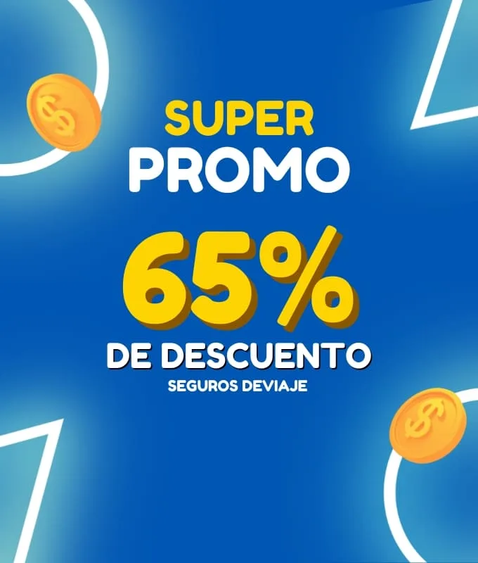 Promoción 65%OFF en Seguros de viaje